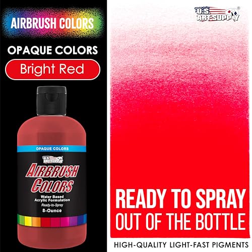 Opaque Bright Red Acrylic Airbrush Paint (8 Fl Oz)