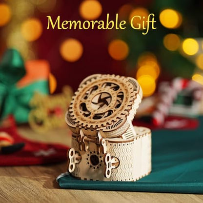 3D Wooden Puzzle Mechanical Treasure Box Model DIY Brain Teaser Projects for Adult Age 14+ Birthday Gift Educational Toys Wooden Puzzles for Adults
