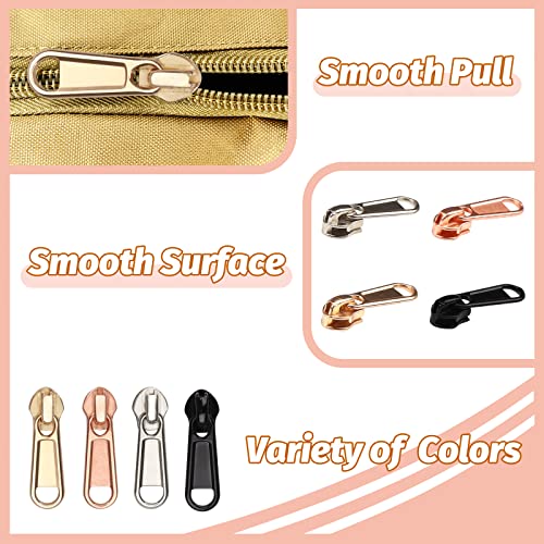 24Pcs Zipper Repair Kit Zippers Replacement 5# Zipper Pull Rescue Kit for Clothing Jackets Purses Luggage Backpacks (72 Count)