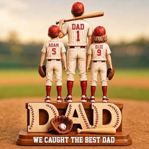 Personalized Baseball Dad Wooden Plaque