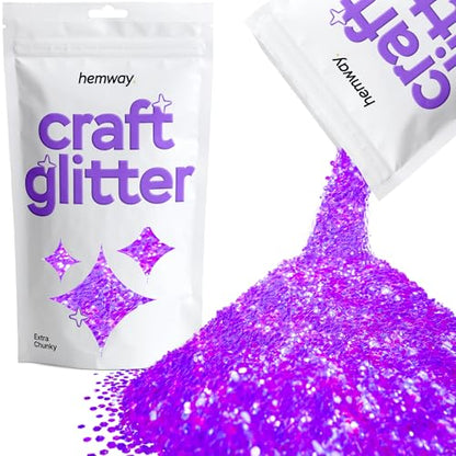 Craft Glitter Fluorescent Purple 100g Extra Chunky Glitter (3.5 Ounce)