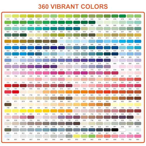 Acrylic Paint Markers for Coloring 360 Colors with 30% More Ink (360 Count)