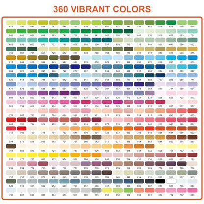 Acrylic Paint Markers for Coloring 360 Colors with 30% More Ink (360 Count)