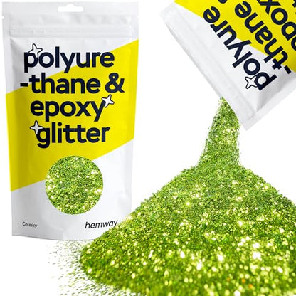 Resin Glitter Lime Green 100g Chunky Polyurethane & Epoxy Glitter (3.5274 Ounce)
