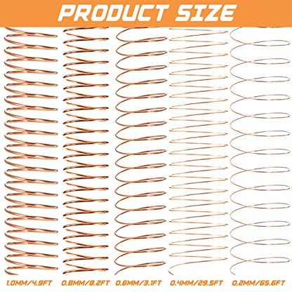 15 Pcs 5 Size Copper Wire 18 20 22 26 32 Gauge Tarnish Resistant Jewelry Wire for Jewelry Making 121 Yard Metal Beading Crafting