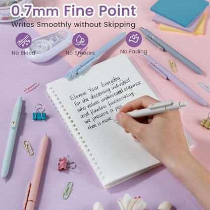 Gel Pens 6pcs 0.7mm Fine Point Black Ink Quick Dry Pens (6 Count)