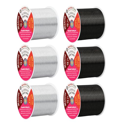 20 Gauge Silver Tone Black Anodized Aluminum Craft Wire