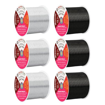 20 Gauge Silver Tone Black Anodized Aluminum Craft Wire