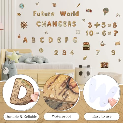 221 Pcs World Map Bulletin Board Letters for Classroom Wall (225 Count)