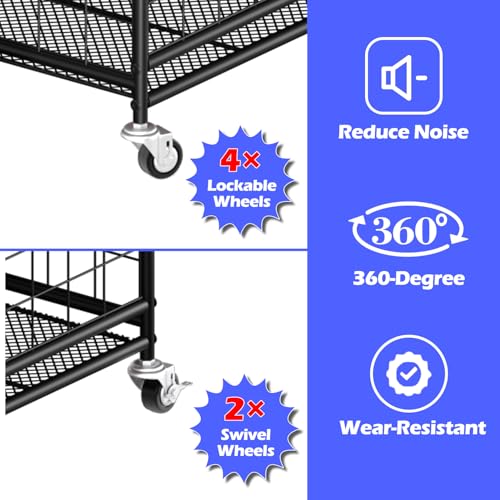 Ball Storage 22.83" Basketball Cart With Wheels Garage Volleyball Storage Sport Equipment Holder Organizer For Indoor Outdoor