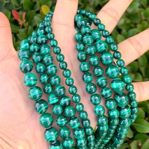 90pcs Adabele Natural Green Malachite Gemstone 8mm Round Beads (94 Count)