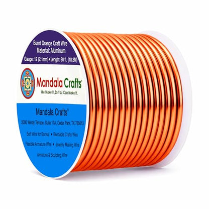 12 Gauge Burnt Orange Anodized Aluminum Craft Wire