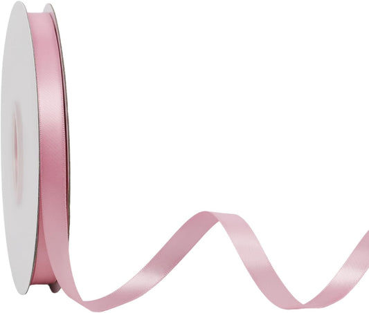 LaRibbons 3/8 Inch 50 Yard Double Faced Satin Ribbon,Rose Pink Small Satin Craft Fabric Ribbon for Gift Wrapping Floral Bouquets Wedding Party Decoration - Crafty Corner