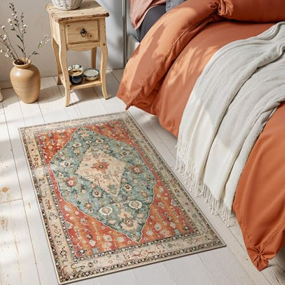 Felice Boho Tribal 2x3 Washable Small Rugs for Entryway Doormat Indoor Entrance (6 Sq Ft)