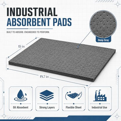 500 Pcs Oil Absorbent Pad for Spill (500 Count)