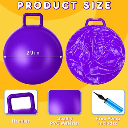 3 Pcs 29 Inch Bouncing Ball with Handle (3 Count)