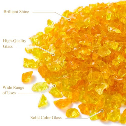 Yellow Orange Crushed Glass for Resin Art & Crafts