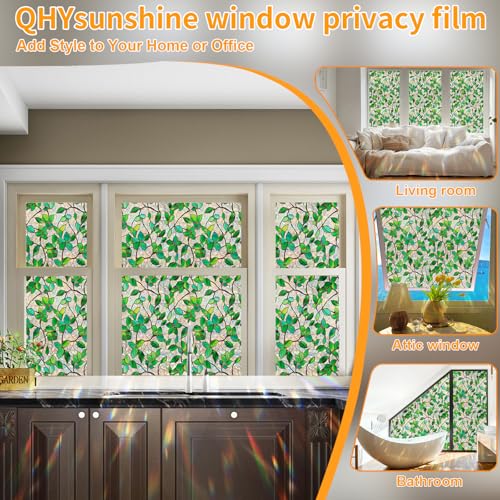 Stained Glass Window Privacy Film Decorative Rainbow Static Clings