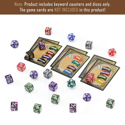 130 Pieces MTG Dice Counters Set Bulk Ability Keyword Tokens
