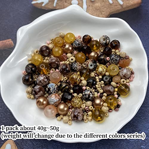 Assorted Glass Resin Beads Multi Size Colors Smooth Cracked Gravel Millet Spacer Beads for Bracelets Necklace Earring DIY Jewelry Making Craft