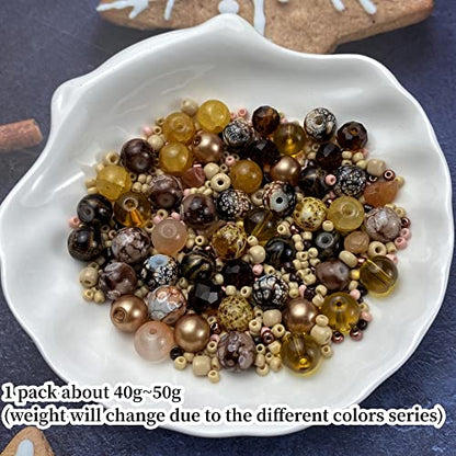 Assorted Glass Resin Beads Multi Size Colors Smooth Cracked Gravel Millet Spacer Beads for Bracelets Necklace Earring DIY Jewelry Making Craft
