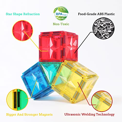 66PCS Premium Polygon Magnetic Tiles Set