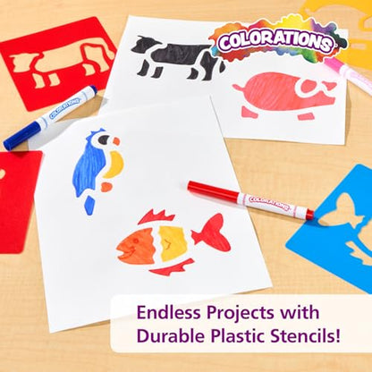 Washable Plastic Animal Stencils (6 Count)