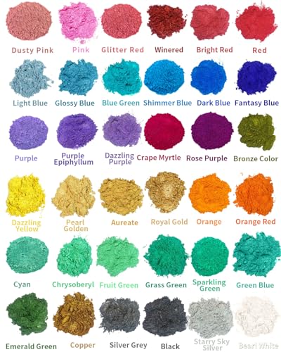 Mica Powder 36 Colors Pearlescent Pigment Powder for Epoxy Resin