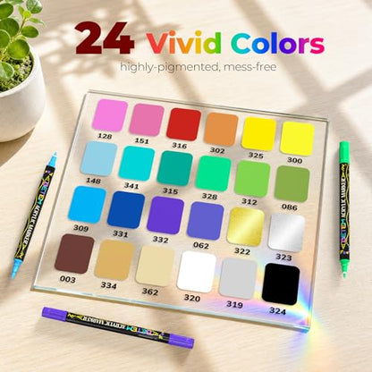 24 Colors Paint Markers for Glass (24 Count)