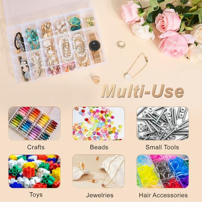 18 Grids Large Plastic Organizer Box with Adjustable Dividers