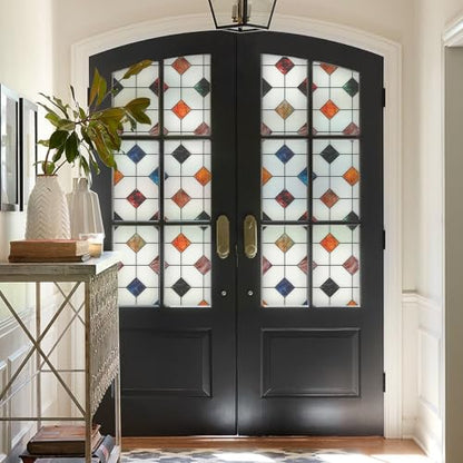 Stained Glass Window Film Geometric Patterns Frosted Window Clings