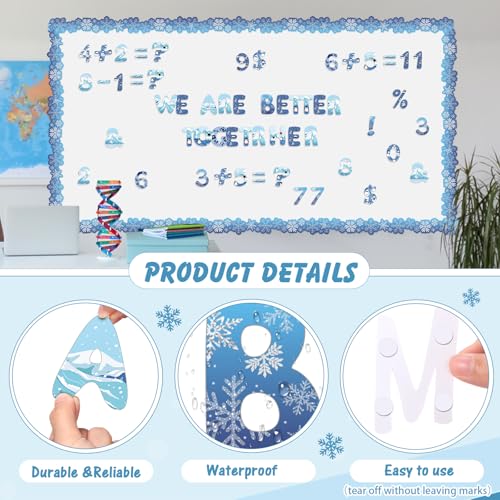 221 Pcs Winter Bulletin Board Letters School Chalkboard (225 Count)