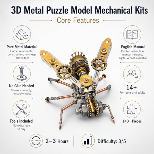 3D Metal Puzzle Kits for Adults Teens (160 Count)