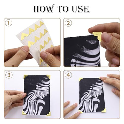 240 Pieces Photo Corners Self Adhesive Photo Corner Stickers