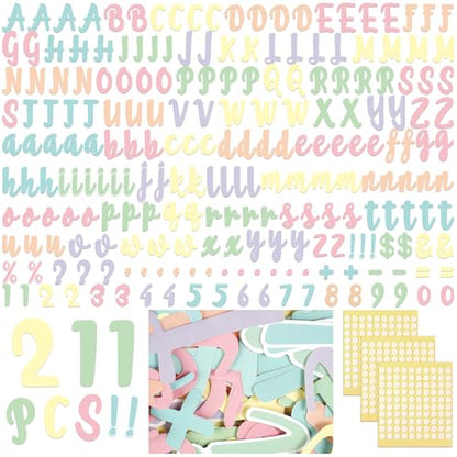 221 Pcs Pastel Bulletin Board Letters for Classroom Wall (225 Count)