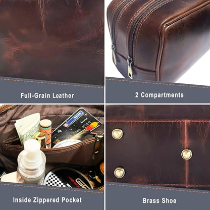 Leather Toiletry Bag for Men