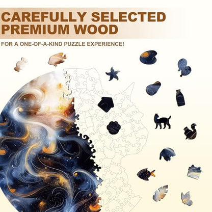 Black Cat Puzzles Adults Gifts for Women Men Wooden 180 Pieces 11.4 x 10.8in (180 Count)