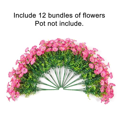 Artificial Flowers Fake Plants for Outdoors Decoration (12 Count)