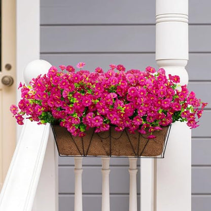 16 Artificial Flowers for Outdoors Fake Plants Outside Decoration (16 Count)