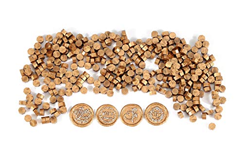 360 Pcs Metallic Antique Gold Sealing Wax Beads Set for Wax Seal Stamp with Candles and Melting Spoon (360 Count)