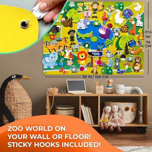 Zoo Felt Board for Toddlers 51 Pcs (51 Count)