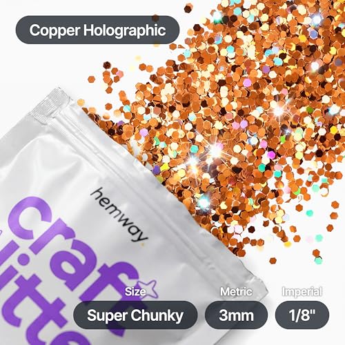 Craft Glitter Copper Holographic 100g Super Chunky Glitter (3.5 Ounce)