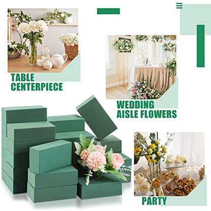 30 Pcs Floral Flower Foam Blocks Green Wet & Dry Plant Foam Brick for Fresh & Artificial Flower Arrangement Florist Supplies for DIY Arts Crafts Weddings Decorations