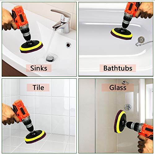 4 Inch 26 PCS Scouring Pads Drill Brush Power Scrubber Cleaning Kit
