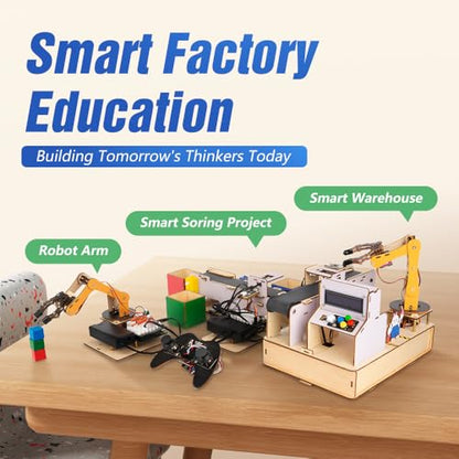 3-in-1 ESP32 IoT Control Smart Factory Starter Kit, Electronics Programming Kit Compatible with Arduino Scratch Online Tutorials, School DIY Education Solution Series STEAM Set for Teens 12+