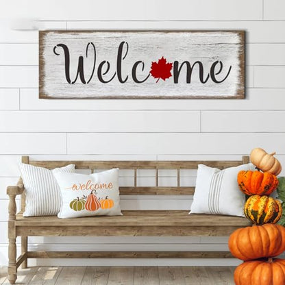 Fall Stencils Hello Fall Doormat Stencils for Painting on Wood Door Mats Fabrics Porch Hanger (10 Count)