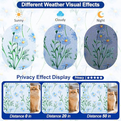 Privacy Window Films Stain Glass Cling No Glue Anti