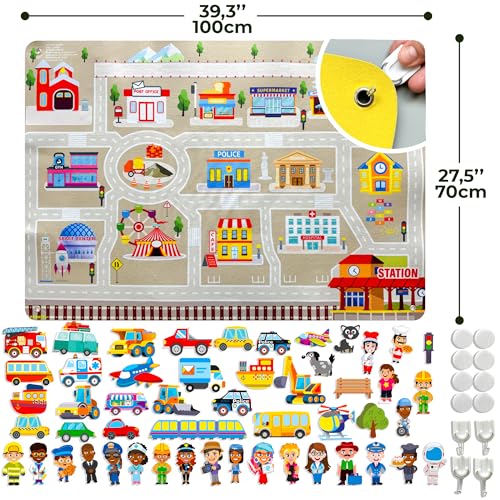 City Felt Board for Kids 3 (61 Count)