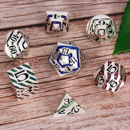 Luxury Inlay Metal Dice Set