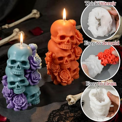 Halloween Skull Candle Mold